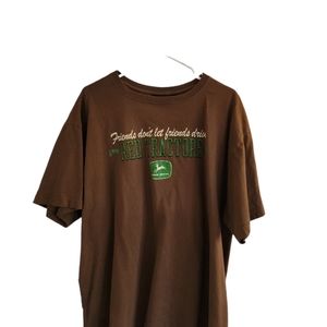 Brown John Deere Friends Don't Let Friends Drive Red Tractors T-Shirt Size XXL